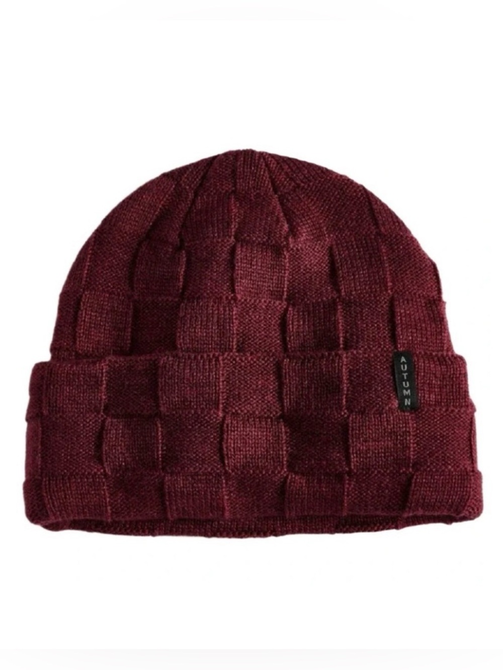 NWT autumn Mens Unisex Burgundy Winter Fall Hat  Beanie Wool Blend One Size